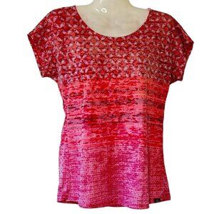 Prana Harlene Top Vibrant Hot Pink Scoop Neck and Short Sleeves Athletic Size XS